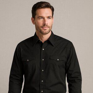 Wrangler Men's Black Button Down Shirt